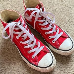 Red converse high tops